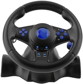Resim Titreşimli 4in1 Oyun Direksiyon Seti, Bilgisayar/Xbox 360/PS3/PS2 Uyumlu, USB Bağlantılı, Pedal Dahil 