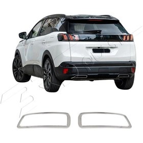 Resim Peugeot 3008 Uyumlu 2016-2024 Ve Üzeri Krom Egzoz Çerçevesi 2 Parça Paslanmaz Çelik 