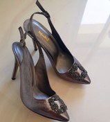 Resim Topukla Footwear Kadın Altın Ince Topuk Abiye Ayakkabı 2660-s 