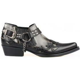 Resim Siyah Beyaz Kovboy Ayakkabısı 