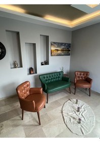 Resim Azra Mobilya Azra Aksesuar Deri Ofis Koltuk Takimi Mobilya Takımı Balkon Koltuğu Ofis Büro Koltuğu - Deri Yeşil 