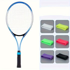 Resim 5 Adet Canlı Renkli Elastik Kaymaz Yüzükler Tenis & Badminton Raketi İçin - Dayanıklı, Ter Geçirmez Tutuş Artırıcılar Siyah, Mavi, Yeşil, Mor, Pembe - Spor Tutkunları İçin Mükemmel 