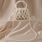 Resim Moda Mini El Yapımı Boncuklu Plastik İnci Çapraz Çanta, Kadınlar için Günlük Tarz Omuz Çantası 