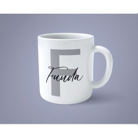 Resim Kişiye Özel F Harfi İsimli Baskılı Kupa Bardak 