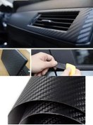 Resim Karbon Fiber Hava Kanallı Araç Döşeme Kaplama Folyosu 20cmx152cm 