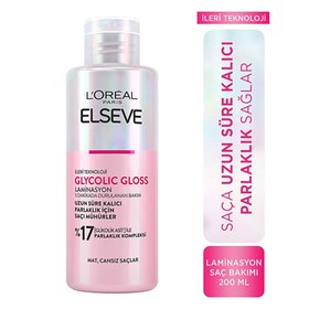 Resim Loreal Paris Elseve Glycolic Gloss Parlaklığı Saça Mühürleyen Laminasyon 200 ml 