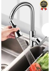 Resim Yeni Seri Kaliteli Şık 3 Fonksiyonlu 720 Derece Dönebilen Mutfak Lavabo Banyo Metalik Musluk Başlığı Çok Renkli 