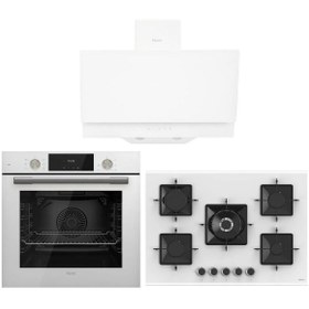 Resim Ferre Flowart SS Serisi beyaz ankastre set (d017+ss036+qms63cb) 