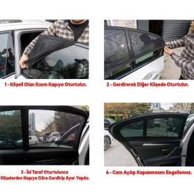 Resim Badem10 Automix Araba Araç Otomobil Oto Güneş Koruyucu Gölge Yan Cam Pencere Tül Perde Güneşliği 44817 