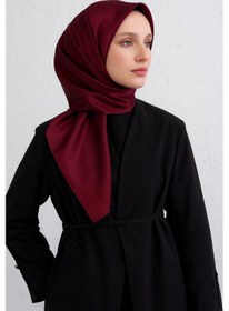 Resim Armine Bordo Düz Renk Sura İpek Eşarp 10d02 - 03 Bordo 