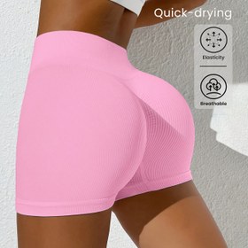 Resim Kadınların Yüksek Bel Esnek Yoga Şortları - Yumuşak, Nefes Alabilen, Hafif Mavi, Dikişsiz, Hızlı Kuruyan Atletik Tayt Şortlar Fitness ve Rahat Giyim için, Rahat Egzersiz Şortları | Yüksek Bel Tayt Şortları | Yumuşak Kumaş Şortları 