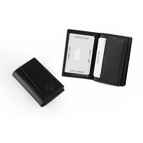 Resim Gencer Leather Hakiki Deri Dikey Kartlık Kahverengi Siyah 