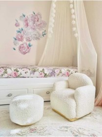 Resim Breda Home Concept Teddy Gold Ayaklı Çocuk Bebek Koltuğu Sandalyesi Ve Pufu 