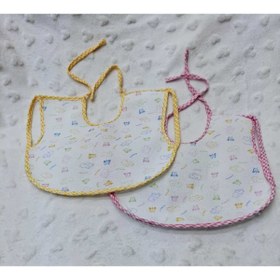 Resim BERKAY Sundan Pamuklu Bebek Mama Önlüğü Arkası Naylon 2 Adet 25x30 Koldan Geçmeli 