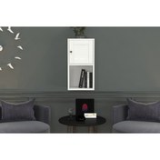 Resim Kitaplikli Kapakli Duvar Rafi Beyaz 35 Cm Dvr-1040 