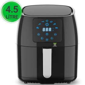 Resim St Morritz Airfryer 4.5 L Hava Fritözü Siyah 