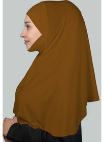Resim Altobeh Hazır Türban Peçeli Pratik Eşarp Tesettür Nikaplı Hijab - Namaz Örtüsü Sufle (XL) - Taba 