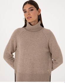 Resim Pierre Cardin Kadın Vizon Kazak /triko 50316667-vr052 Vizon 