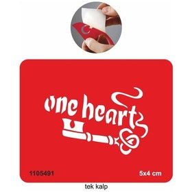 Resim Tek Kalp Tattoo Geçici Dövme Şablonları Kına Kalıpları 