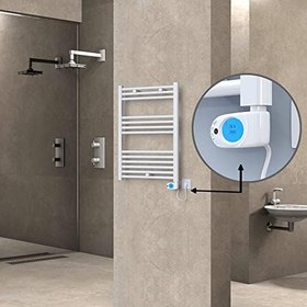 Resim Haiti Elektrikli Havlupan 600x800 Düz Beyaz Parlak (Musa Termostat) 300 Watt 