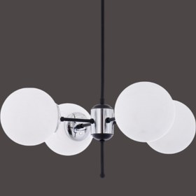 Resim Step Aydınlatma Ava Siyah-krom 4 Kollu, Modern Salon Y. Odası O. Odası Avizesi 