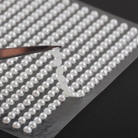 Resim Yuvarlak Beyaz Çok Amaçlı Taklit İnci Decal Kendinden Yapışkanlı Etiketler Taşlı 3/4/5/6mm Boyutlu Sanat Aksesuarları Etiketleri 