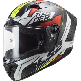 Resim Ls2 Thunder Chase Beyaz-Kırmızı Kask - S 