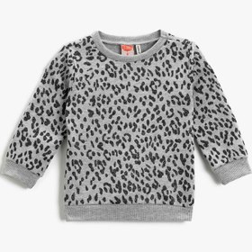 Resim Kız Bebek Leopar Desenli Sweatshirt 