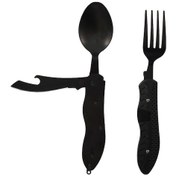 Resim Urban Badger Herja Katlanabilir Çatal Bıçak Kaşık Seti Siyah 