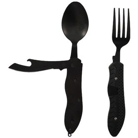 Resim Urban Badger Herja Katlanabilir Çatal Bıçak Kaşık Seti Siyah 
