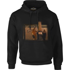 Resim Gitar - Fender 2 Siyah Erkek Fermuarsız Kapşonlu - Siyah / 3XL 
