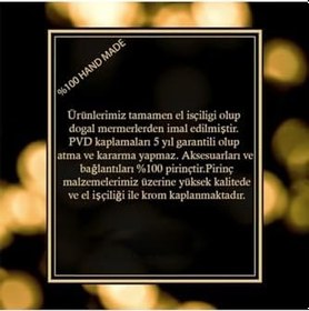 Resim Mayaglory Vogue Serisi Doğal Mermer Taş Deri Yuvarlak Diş Fırçalık Siyah Gold Renk 3050 