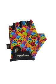 Resim SARİSSA BİSİKLET Raptor Çocuk Eldiveni Kısa Parmak Çocuk Bisiklet Eldiveni Silikon Jelli Emoji Desenli M Beden 