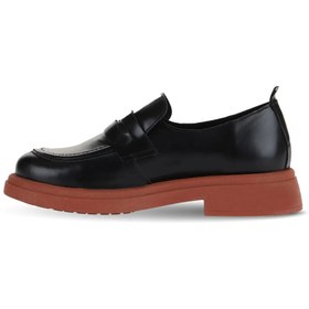 Resim Bueno Shoes Siyah Pembe Açma Deri Kadın Loafer 01wz4000 