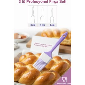 Resim Feyza Design 3'lü Silikon Fırça Seti, Çok Amaçlı ve Dayanıklı, 4-6 cm 