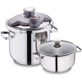 Resim Korkmaz Aqua 4 Parça Düdüklü Tencere Seti Gümüş 