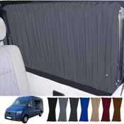 Resim Oto Pandami Volkswagen Crafter 2. Nesil Orta Şase 2018+ Uyumlu Gri Raylı Oto Perde Takımı 