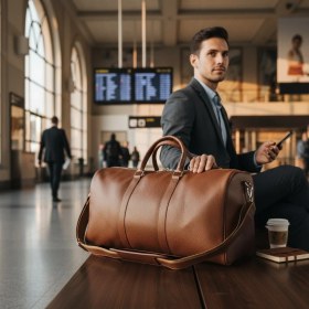Resim Rubicon Seyahat & Spor Çantası - Duffle Bag Faux Leather ( Vegan Deri ) 