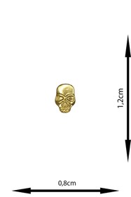 Resim REMSATİC Ütü Ile Yapışan Arma - Patch - Altın Kuru Kafa Metal Modeli Küçük (0,8cm X 1,2cm) 30 Adet 