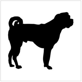 Resim Köpek Folyo Sticker Derstv877 50cm Uzunluk Siyah 