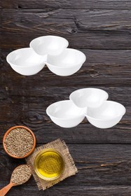 Resim nazen MimHome 3Bölme 17cm Sade Beyaz Sosluk Reçellik Çerezlik:HORECA Servis,Kahvaltı Sunum 