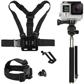 Resim Gopro Uyumlu Kafa Bandı Göğüs Bandı Ve Monopod- Seti 