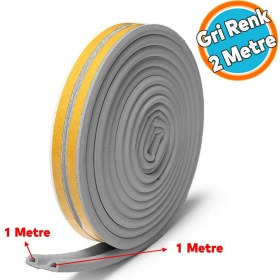Resim Nzb Kapı Pencere Bandı Fitili Gri Renk Yapışkanlı Beyaz Soğuk Izolasyon Bant 1x2=2 Metre 