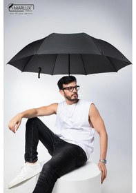 Resim 8 Telli Büyük Boy Manuel Protokol Kamp Ve Plaj Şemsiyesi Siyah Demir Ayaklı Askılı Taşıma Çan Siyah 