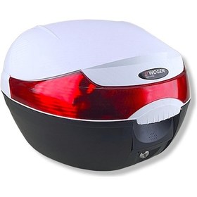Resim Wogen Motosiklet Arka Çanta 33 Litre Topcase Kızaklı Karbon Beyaz 