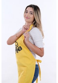 Resim Unisex Master Chef Ayar Askılı Mutfak Önlüğü Sarı 