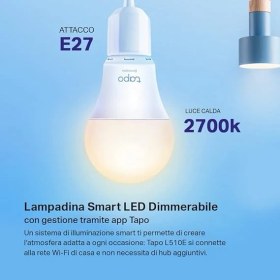 Resim Tp-Lınk L510E Ayarlanabilir Işık Seviyeli Akıllı Wı-Fı LED Ampul 