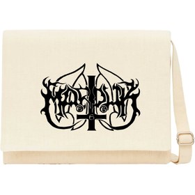 Resim Marduk Logo Krem Kanvas Postacı Çantası - Krem 