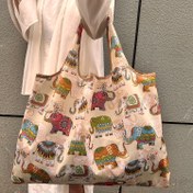 Resim Kadın Büyük Katlanabilir Tote Çanta - Ağır Hizmet Tipi Naylon Hayvan Desenli Market Alışveriş Çantası (Fil, Zürafa, Zebra, Aslan, Kaplan, Leopar, Kanguru, Süpermarketler, Günlük Kullanım - Makinede Yıkanabilir, Süpermarket Taşıma Çantası, Sportif Stil, Dayanıklı Kumaş), büyük çanta kadın, büyük çanta, plaj çantası, omuz çantası kadın, çanta kadın modelleri, kol çantası kadın 