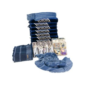 Resim 20 Kişilik Hac Ve Umre Kadife Seccade Seti Lacivert Lacivert 